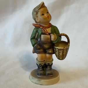 Vintage 1961 Hummel Goebel Porcelain Village Boy Basket Figurine 51 2/0